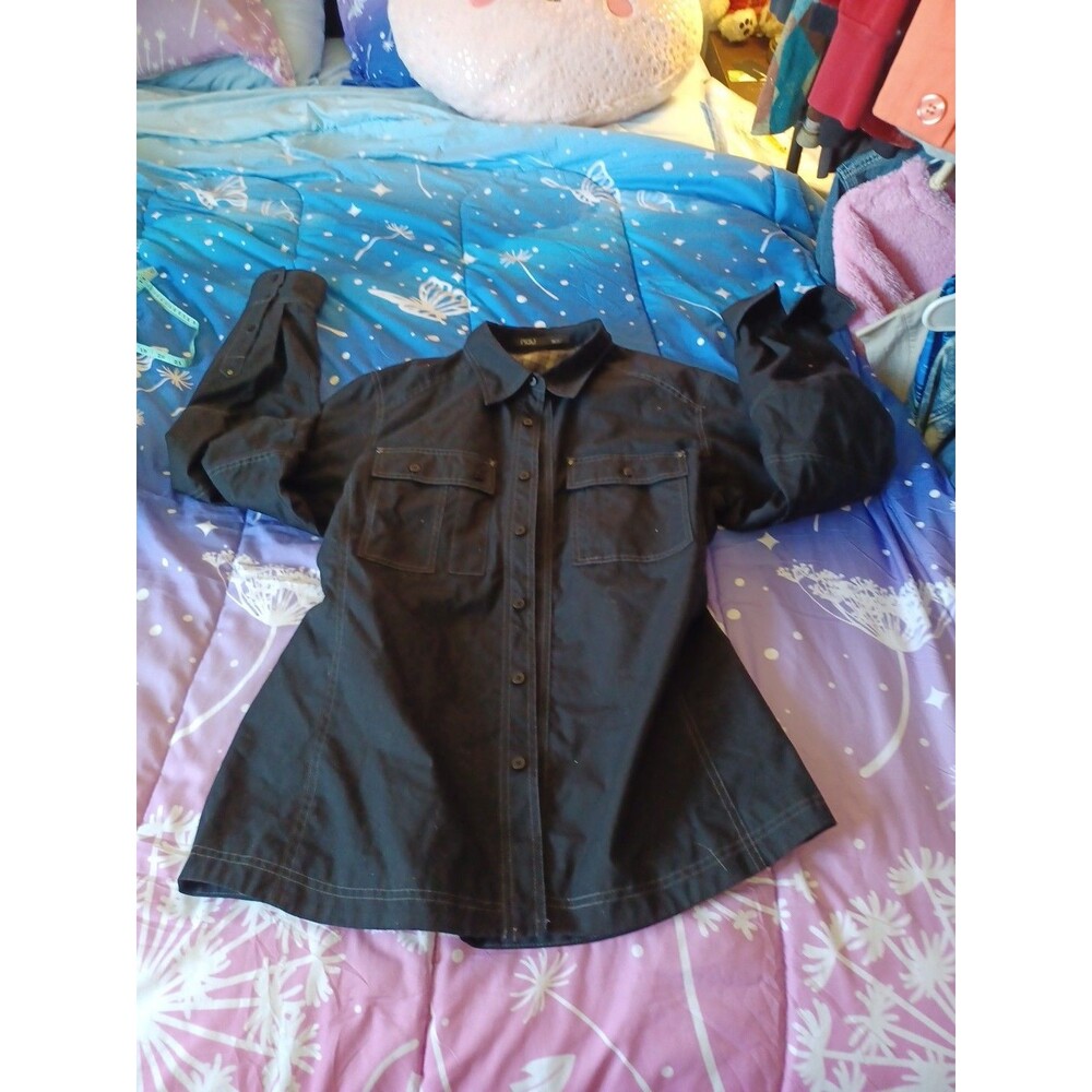 nau Water-repellent  Black Utility Jacket 100% Organic Cotton Sz M